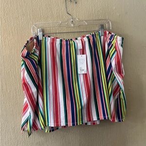 Lane Bryant Cacique Swimsuit Skirt Womens Sz 28 Bikini Bottom NWT Stripes